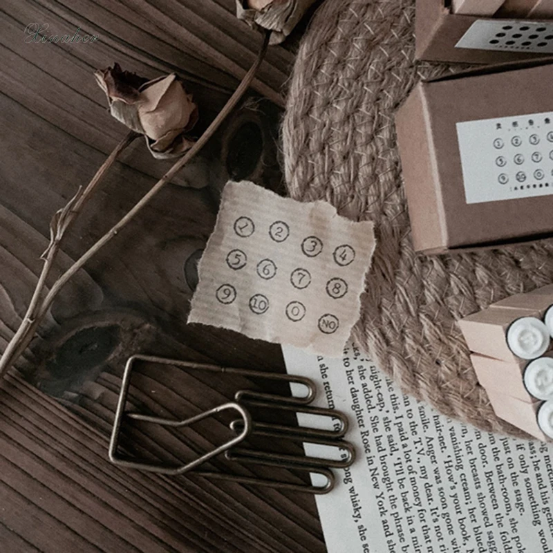 12 шт./компл. винтажный полый/твердый цифровой штамп DIY для скрапбукинга