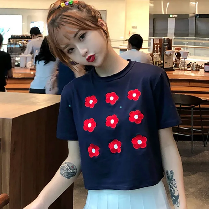 2019 Летний Новый Стиль Женский модный дизайн свободный круглый вырез Вышитый