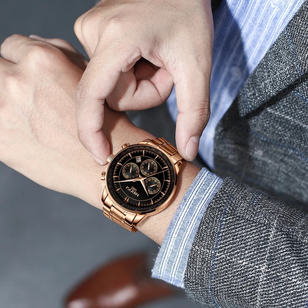 

NIBOSI Watches Men Top Brand Luxury Fashion Casual Watch Male Stainless Steel Waterproof Quartz Wristwatch Relogio Masculino