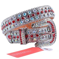 new designer rhinestones belt western cowboy diamond belts for women man ab red chic crystal studded belt strass ceinture femme