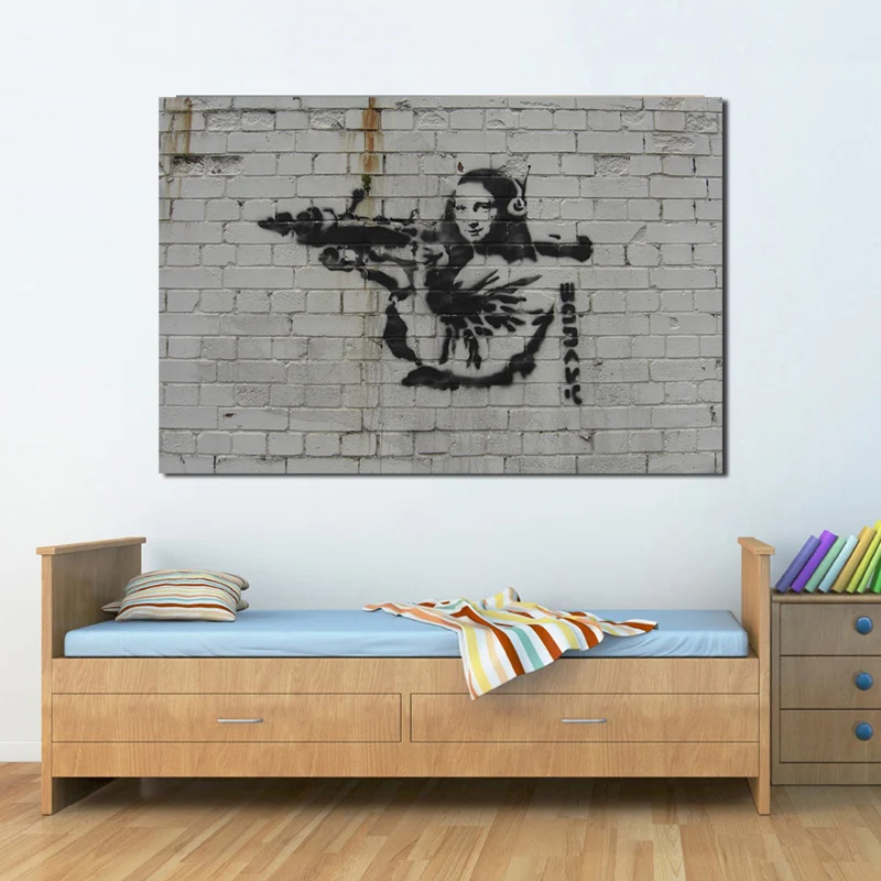 Mona Lisa с Bazookaes граффити обои художественный холст плакат настенная живопись