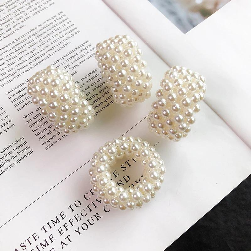 Женские аксессуары для волос длинные эластичные резинки с жемчужинами и