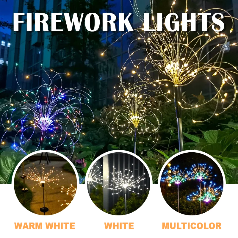 

Solar Light Outdoor Fireworks Shape Lights with 150 LED Garden Lights Pathway Fairy LED Suit for Garden Fence Patio Garage