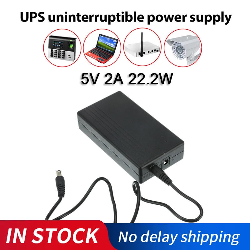 5V 2A 22.2W UPS Uninterrupted Power Supply For Camera Router Alarm System Security Camera Dedicated Backup Power Supply