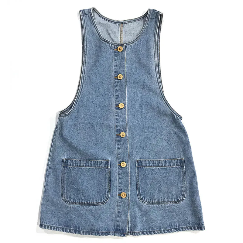 Осенне зимний женский джинсовый комбинезон юбка 100% хлопок потертый синий