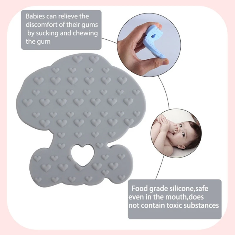 

Cute Cartoon Elephant BPA-free Silicone Teether Newborn Infant Soother Molar Beads Toddler Baby Chewing Nursing Toy