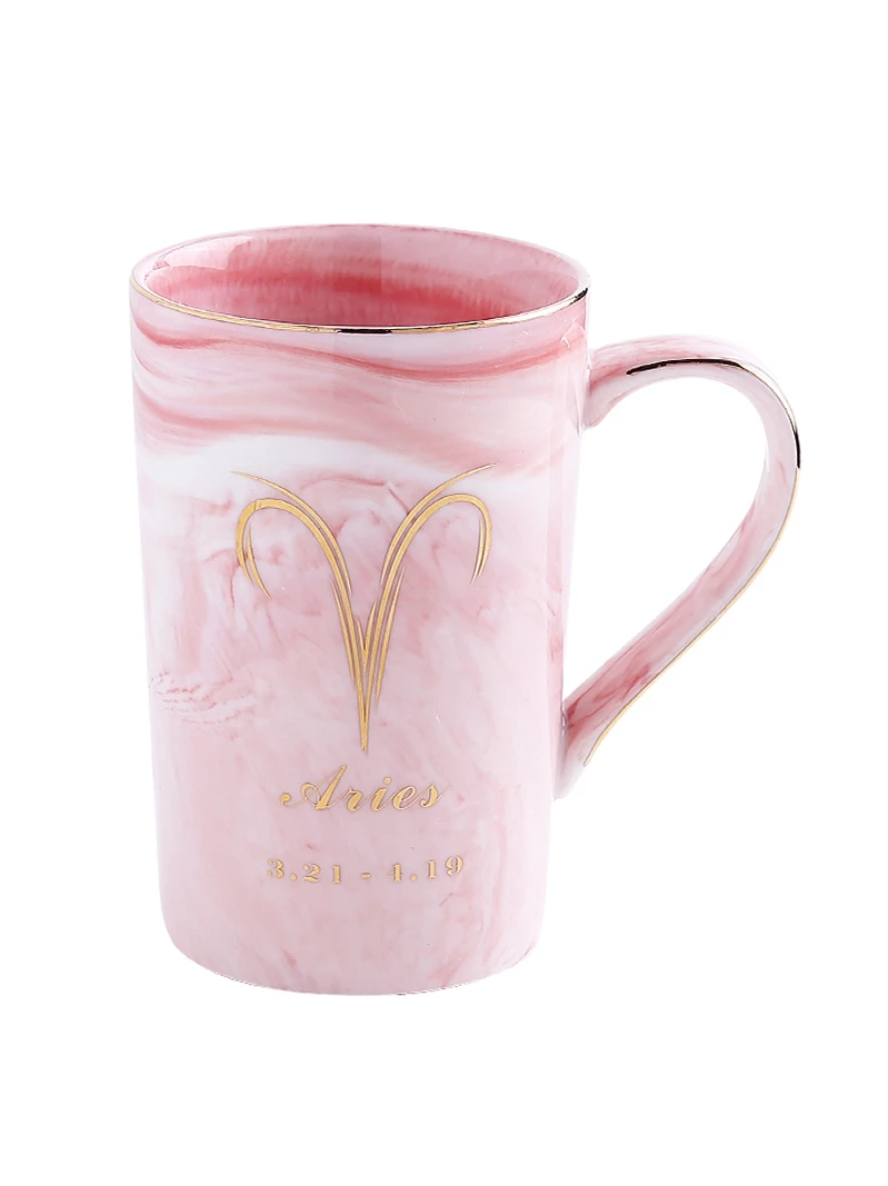 Кружка OUSSIRRO из натурального мрамора с 12 созвездиями керамическая кружка розовым