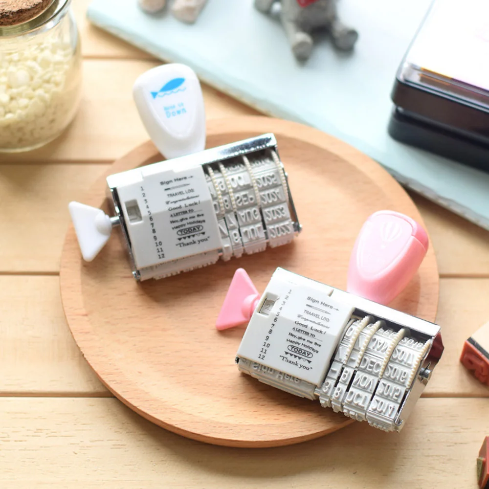 

Creative Rolller Date Rubber Stamps English Greeting DIY Scrapbooking Planner Diary School Supplies 2014-2025