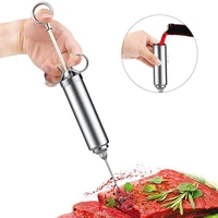 spice syringe set bbq meat flavor injector stainless steel food grade pp needles kithen sauce marinade syringe accessory