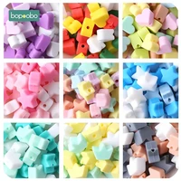 bopoobo 40pc silicone beads teething teether accessories food grade pearl silicone star teething pacifier dummy making teether
