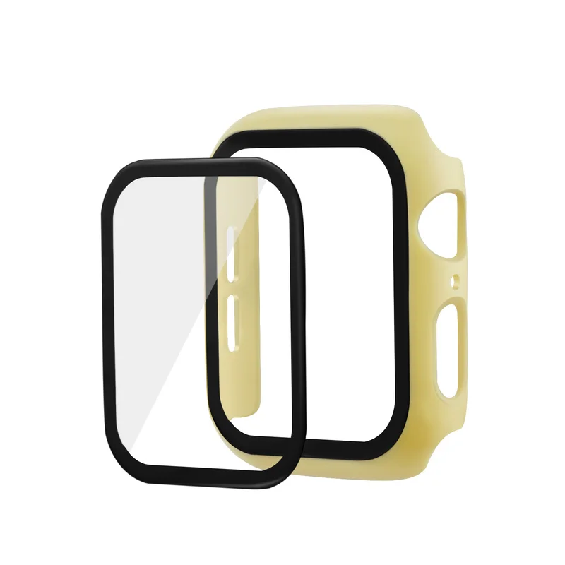 Закаленное стекло + чехол для Apple Watch 5 4 44 мм 40 IWatch 3 2 1 42 38 защита экрана бампер