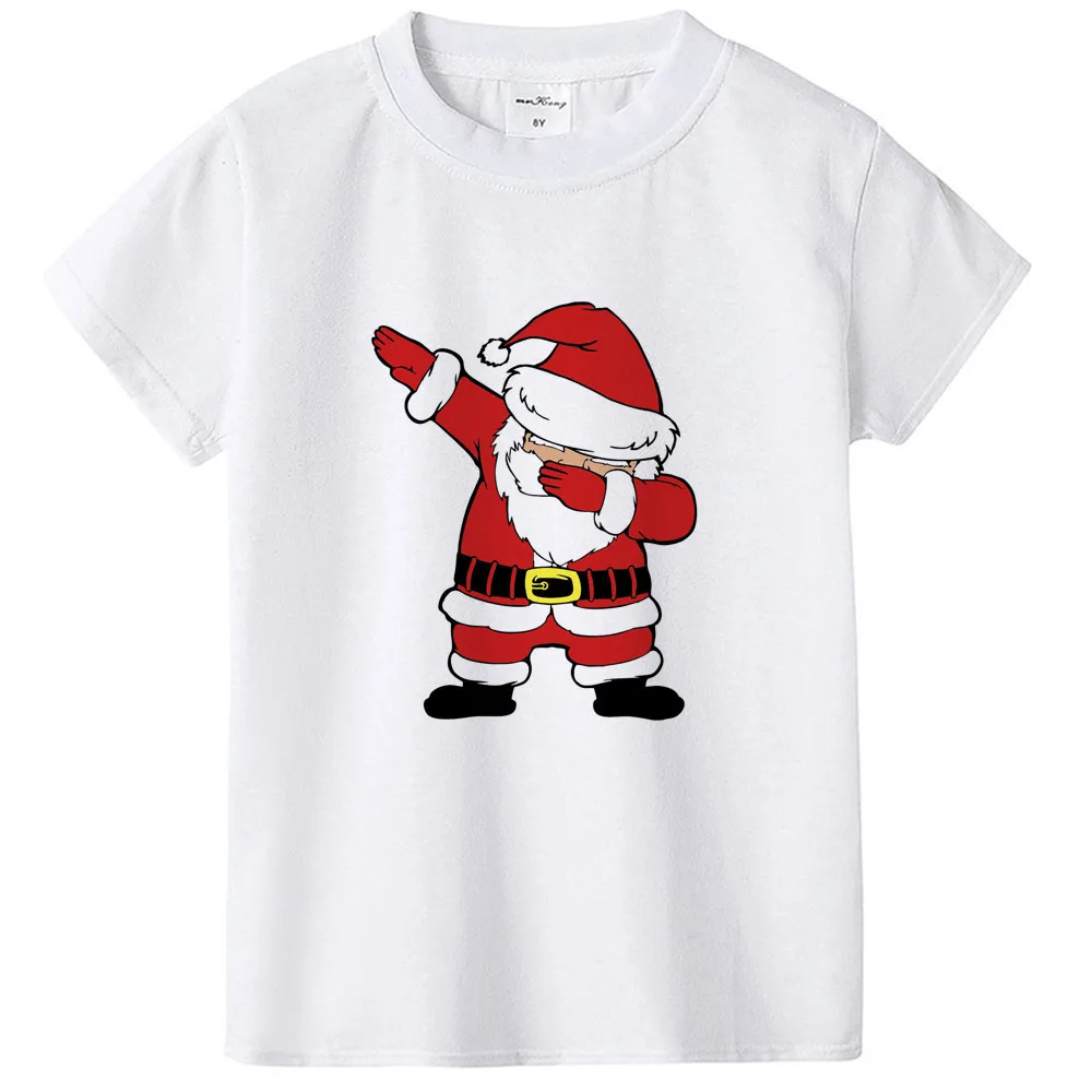 Dabbing Santa family look; Рождественский Комбинезон для маленьких мальчиков; вечерние футболки для девочек; белые топы; семейная одежда для братьев и сестер