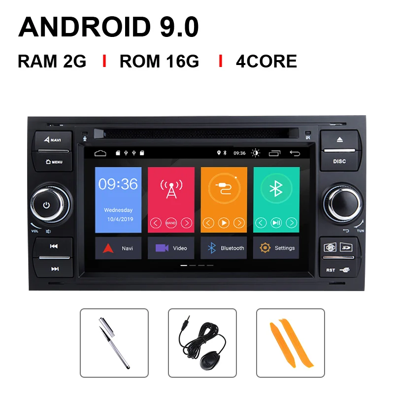 4 Core 16 ROM Ips DSP 8 Core2 din Android 9 автомобильный Радио мультимедиа для Ford Focus 2 3 mk2 Mondeo 4 Kuga Fiesta Transit подключения S-MAXC-MAX 4G 64G - Цвет: 4 Core 16 ROM