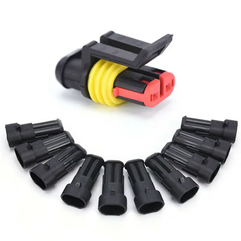 

10A Car Electrical Connector Plug Black With Wire AWG Marine Male Female Supply