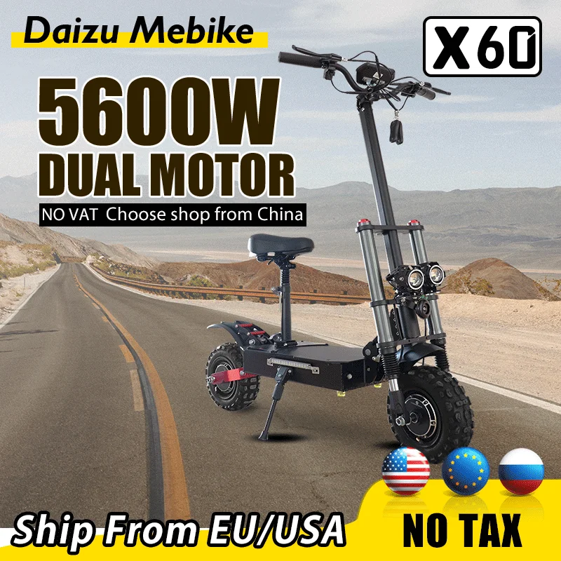 

Электрический скутер без НДС, мощный электрический скутер мощностью 5600 Вт, мощный электрический скутер с быстрым ходом, водонепроницаемая ...