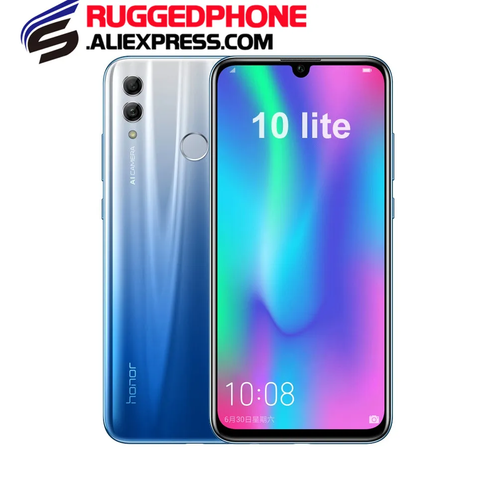 Смартфон Honor 10 Lite 6 21 дюйма 4 ГБ 64 Android 9 0 Восьмиядерный 3 камеры мобильный телефон 3400
