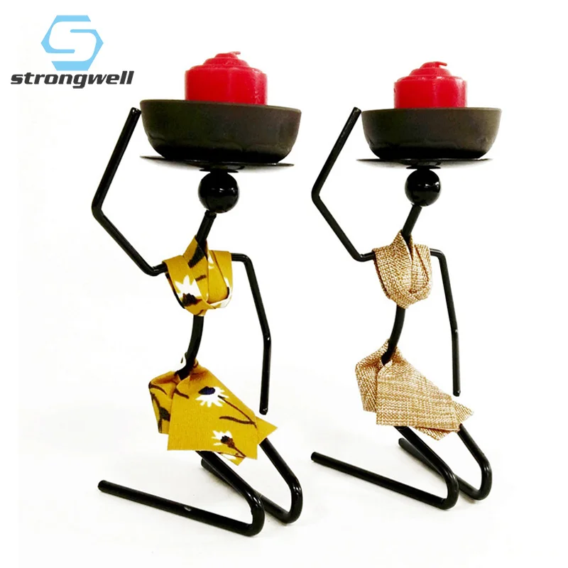 Strongwell Nordic в африканском стиле женщина Железный Подсвечник металлический