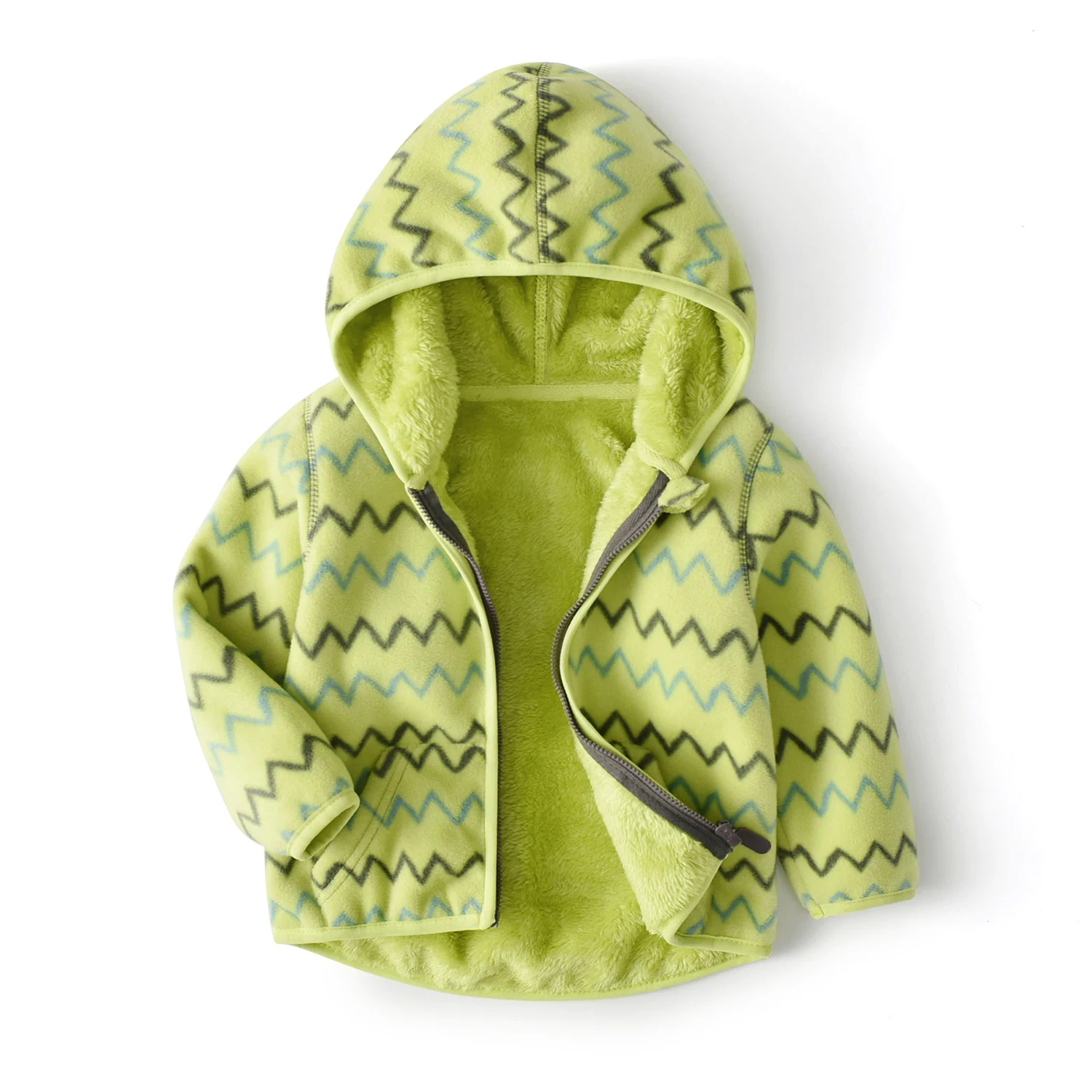 

New Spring Autumn Children Kids Clothes Baby Boy Hooded Jacket Outwear Polar Fleece Soft Warm