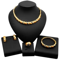 yulaili new design gold color necklace bracelet earrings ring classic bridal jewelry sets women party jewellery accessories