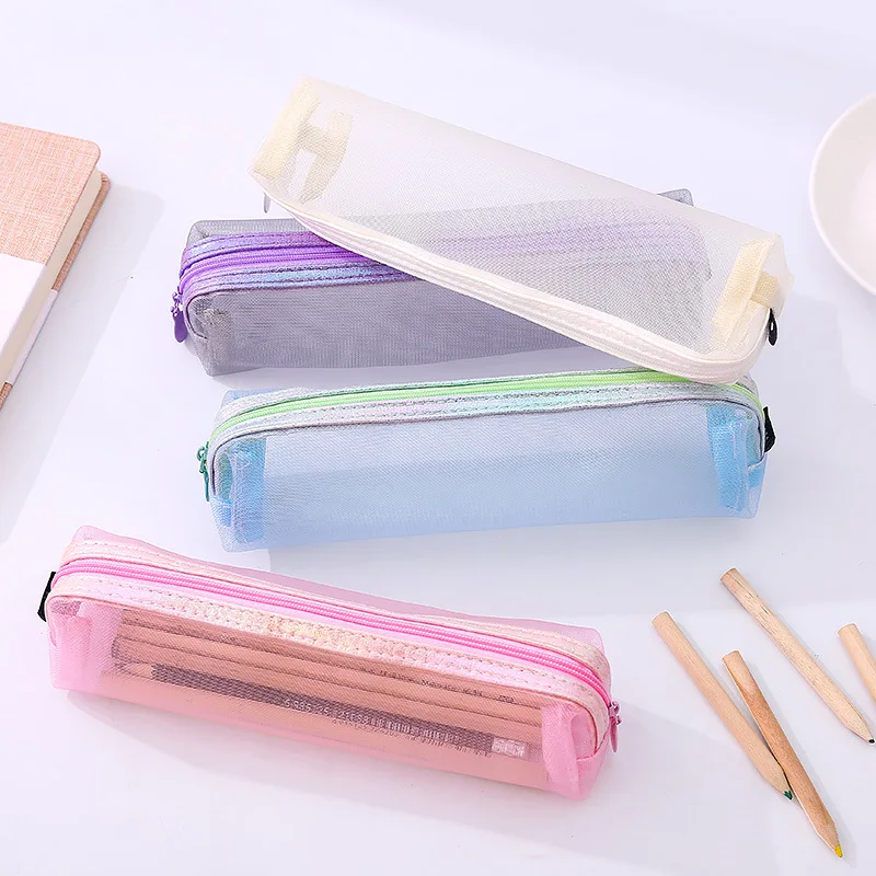 Простая Сетчатая Сумка для ручек прозрачная коробка качественные школьные