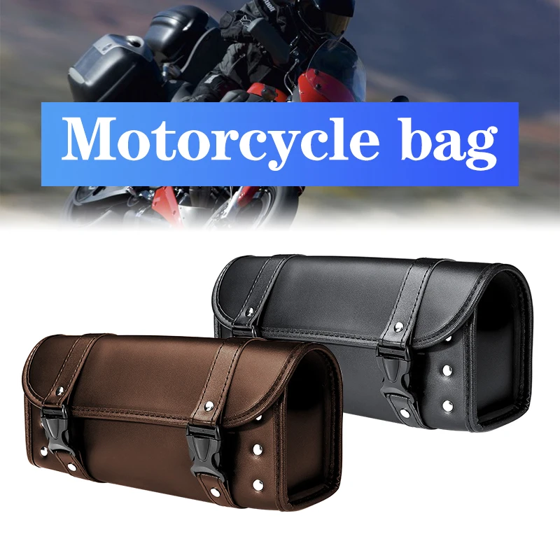 

Black/Brown Motorcycle Leather Saddlebags Saddle Tool Bags Luggage For Yamaha Suzuki Honda Kawasaki Aprilia Triphum Indian BMW
