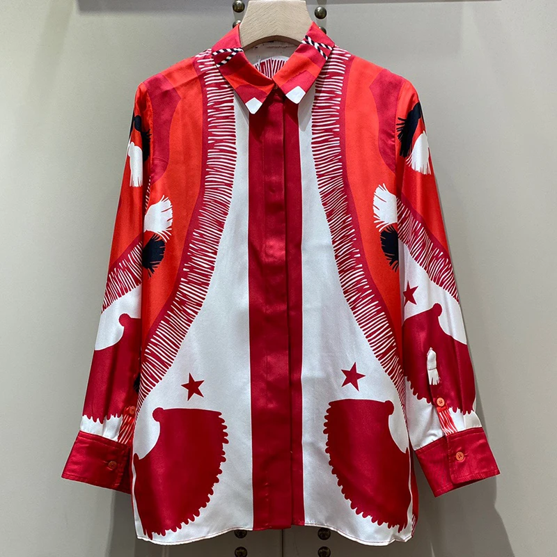 

Top Loose Women Blouses Casual Long Sleeve Shirt Summer Blouse Print Blouse O-Neck Women