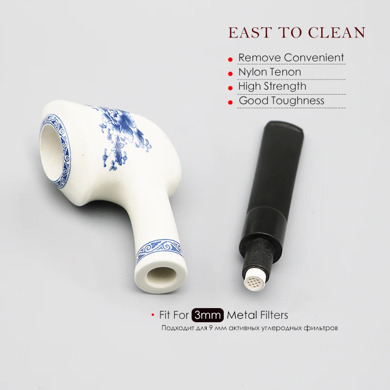 ▂Курительная сине белая фарфоровая курительная трубка с бесплатными