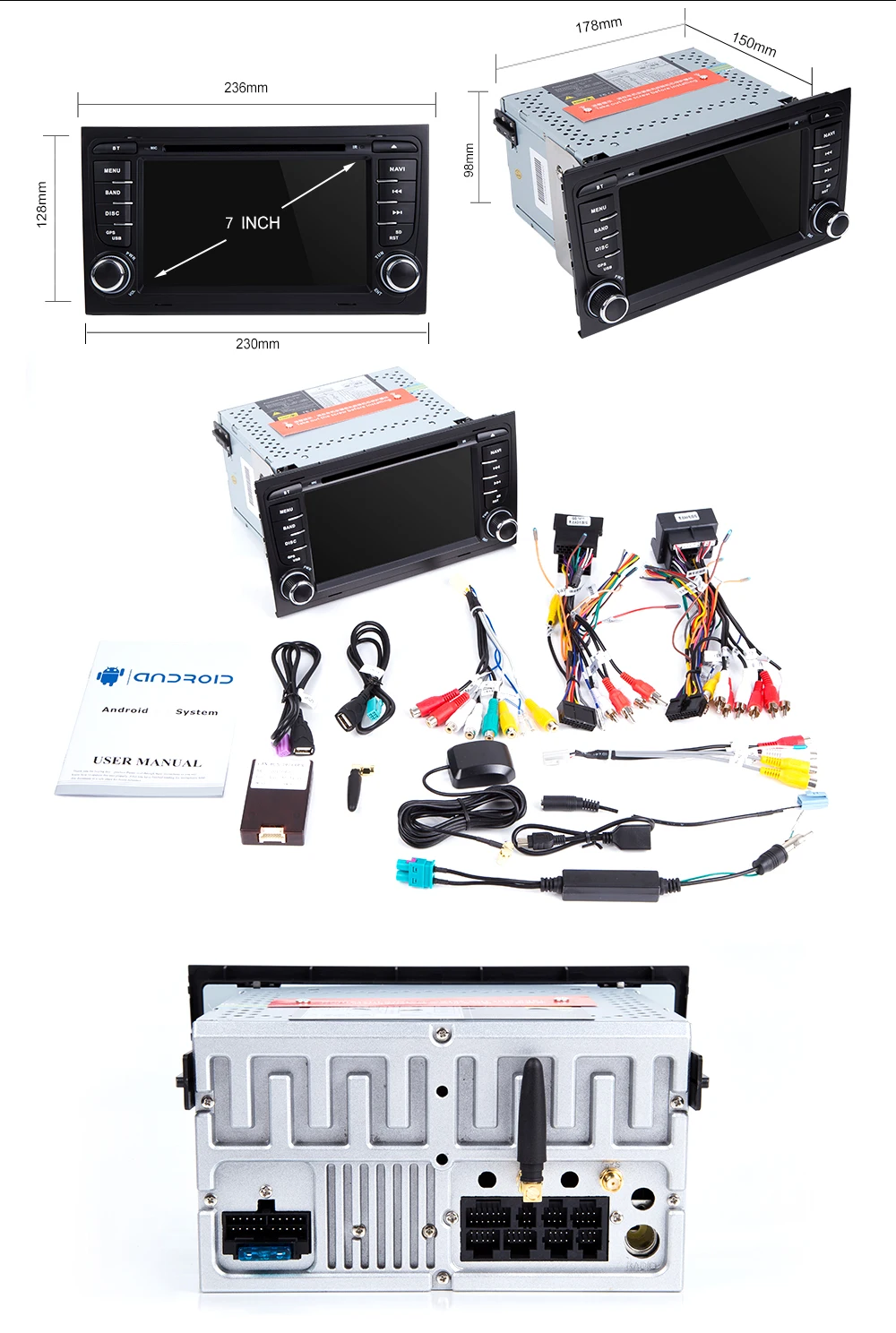4GB 2 Din автомагнитола gps Android 9,0 автомобильный dvd-плеер для Audi A4 B8 S4 B6 B7 RS4 8E 8H B9Seat Exeo 2002-2008 навигационная мультимедиа