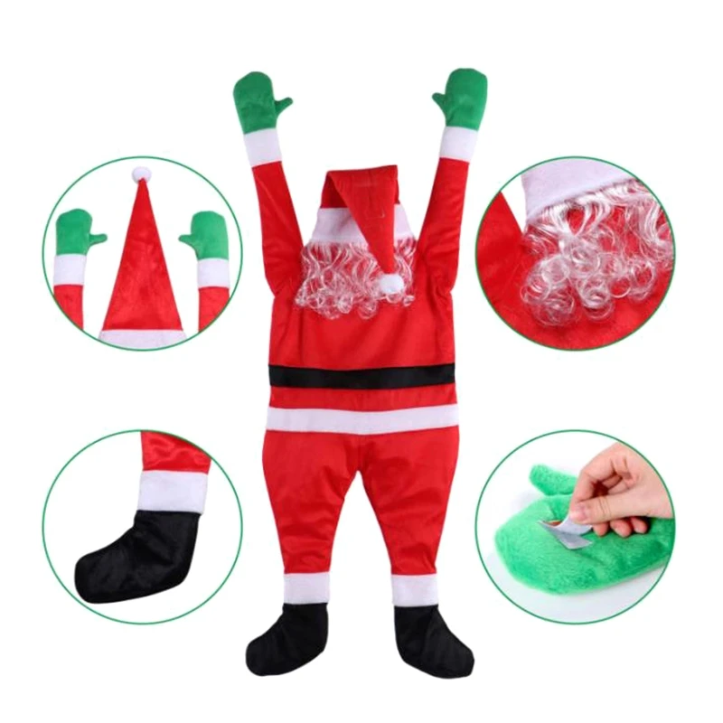

Christmas Decor Ornaments Flannel Santa Claus Mini Decorative Costume Clothes