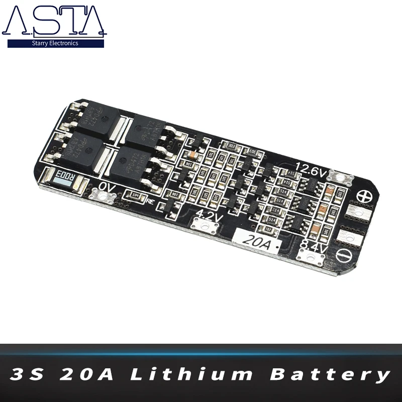 1 шт. 3S 20A литий ионный аккумулятор 18650 зарядное устройство PCB плата защиты BMS 12 6 V Cell