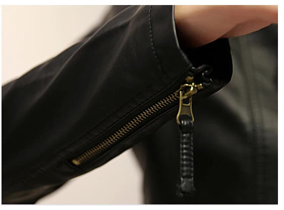 

Leather women short paragraph spring and autumn Korean version of the slim slimming PU washed leather thin coat shirt small suit