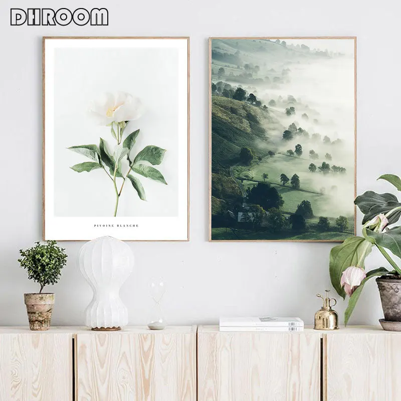 Scandinavian Trees Forest Canvas Poster Nature Landscape Wall Art Flowers Leaves Print Painting Pictures Living Room Decor | Дом и сад