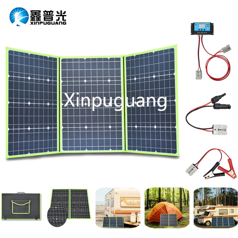 солнечная панель батарея складная 12v 300w 200w 150w 100w комплект полное зарядное