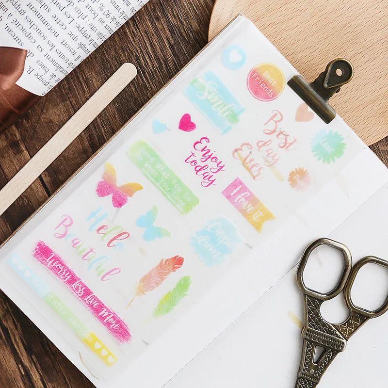 

Kawaii Feather Scrapbooking Decorative Stationery Stickers DIY Cute Butterfly Journal Diary Sticker Korean School Supplies