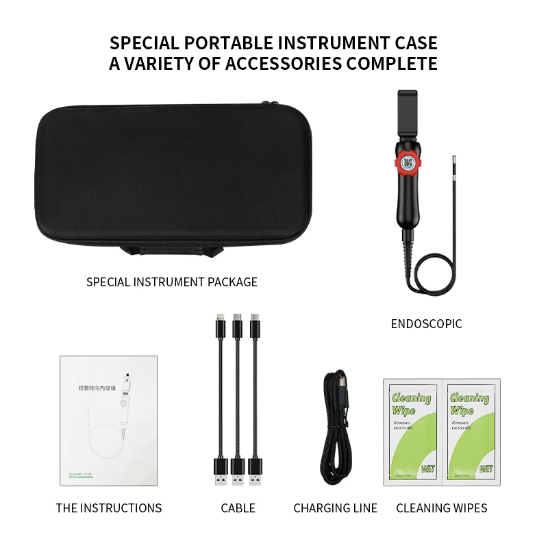 HD 1080P Mini Endoscope Camera Waterproof Endoscope Borescope Adjustable Industrial Steerable  Endoscope for iPhone Android PC