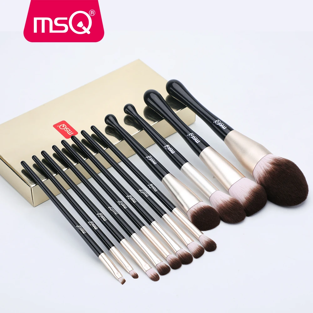 MSQ набор кистей для макияжа 12 шт. мягкие синтетические волосы основа