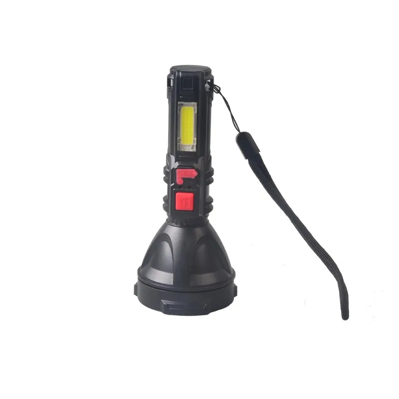 

Powerful 10W ABS Plastic LED Flashlight USB Rechargeable COB Side Torch 4 Mode Flashlights Lantern For Hunting