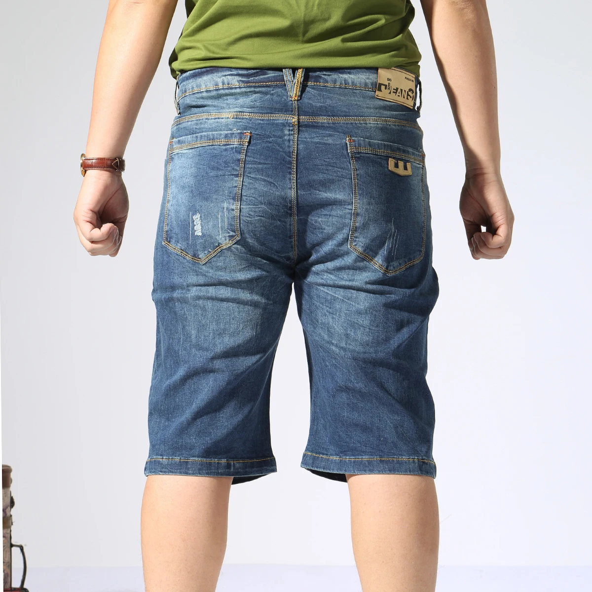 

Mens Shorts Large Size Summer Big Size Bermuda Male Ripped Lightweight Micro Stretch Breeches Hot Men plus size Men Denim Shorts