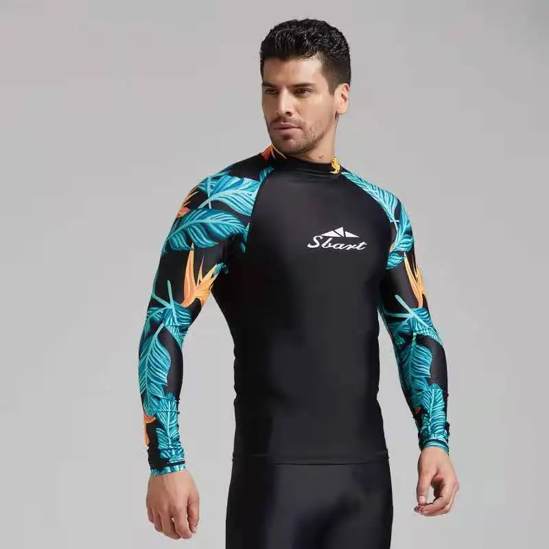 

UV Protection Lycra Rashguard Men Long Sleeve Swimsuits Mens Swim Rash Guard Quick Dry Surf Driving T Shirt For Swimming Clothes