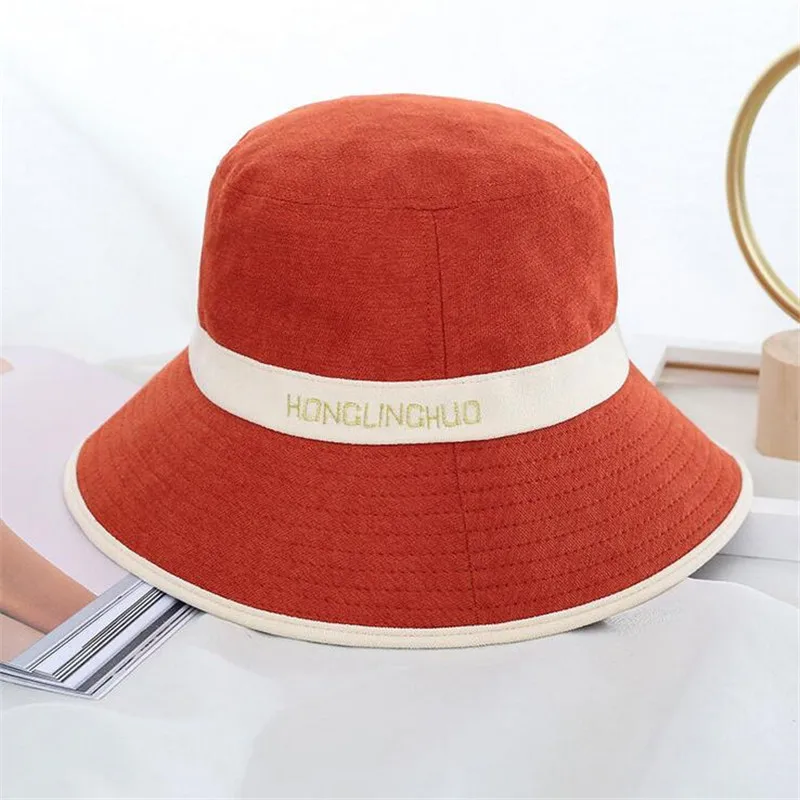 

Women Girls Fisherman Hat Autumn Winter Warm Letters Embroidered Bucket Hat Ladies Korean Style Caps Female Fashion Outdoor Cap