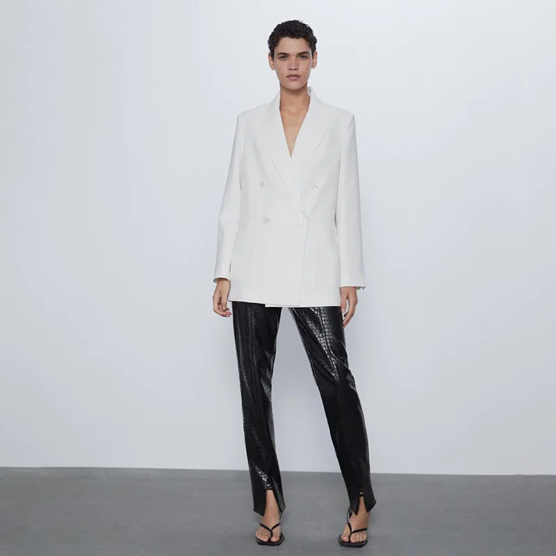 

2021 spring new style trend fashion mid-length temperament casual double-breasted suit jacket women