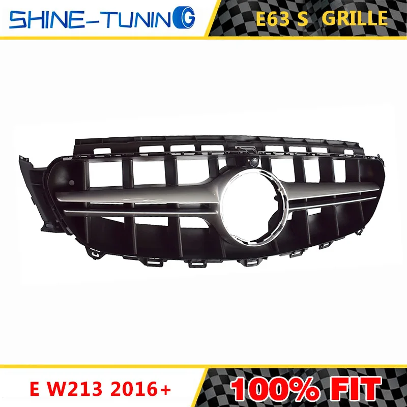 Подходит для нового E Class W213 E63 amg GTR GT R w213 grill E200 E300 E320 без эмблемы 2016 2019 с/без камеры