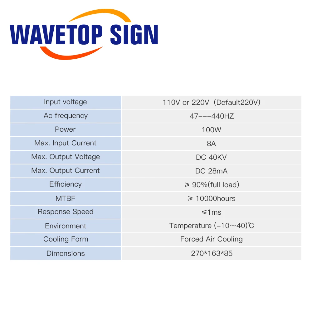 WaveTopSign HY DY13 100W Co2 лазерный источник питания для RECI Z2/W2/S2 CO2 лазерная трубка