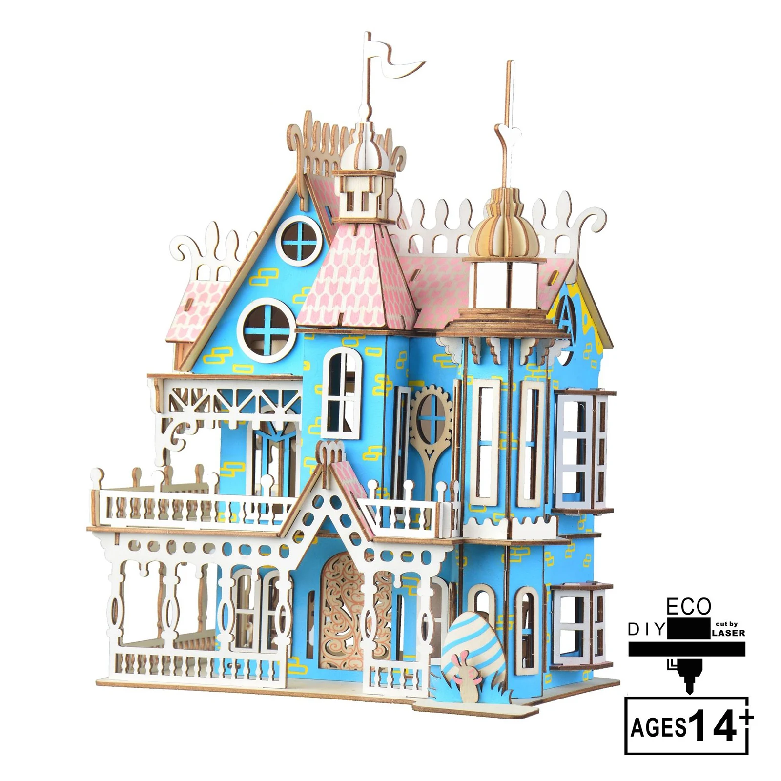 Деревянный 3D-пазл игрушки высокоточная лазерная вырезка строительный дом сделай