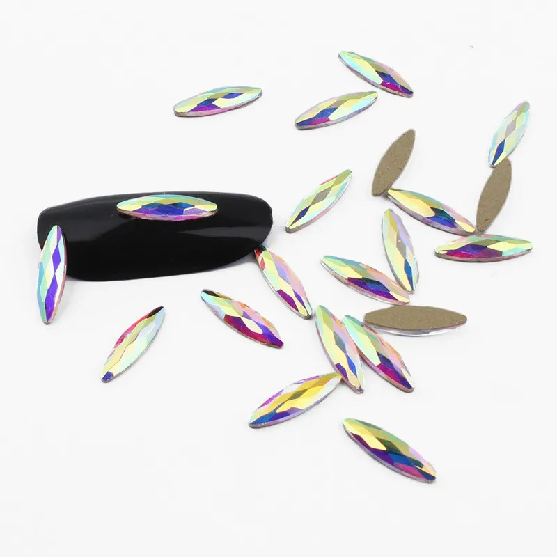 20 шт. стразы для дизайна ногтей ювелирные изделия плоские удлиненные каплевидные