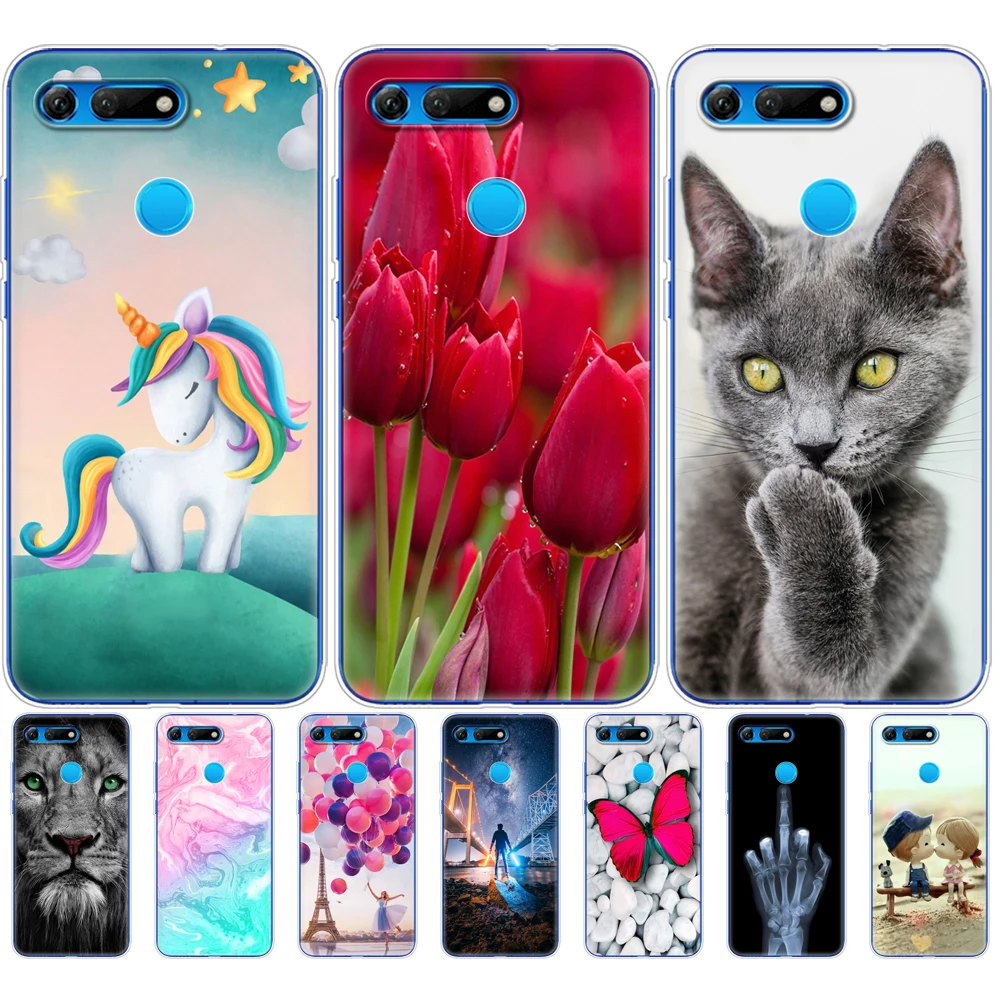 Чехол для Honor View 20 V20 чехол из ТПУ мягкий силиконовый Capa с милым рисунком животных -