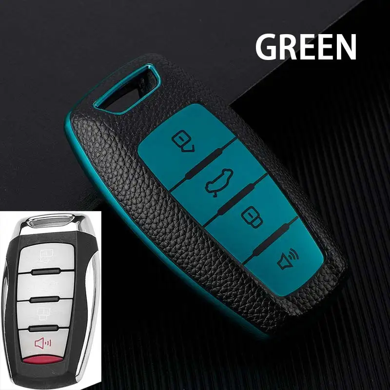 

Чехол для автомобильного ключа из ТПУ и кожи с 4 кнопками, чехол для Great Wall Haval Coupe H7 H8 H9 F5 F7 H2S GMW H6, автомобильный держатель, сумка, аксессуары для стайлинга
