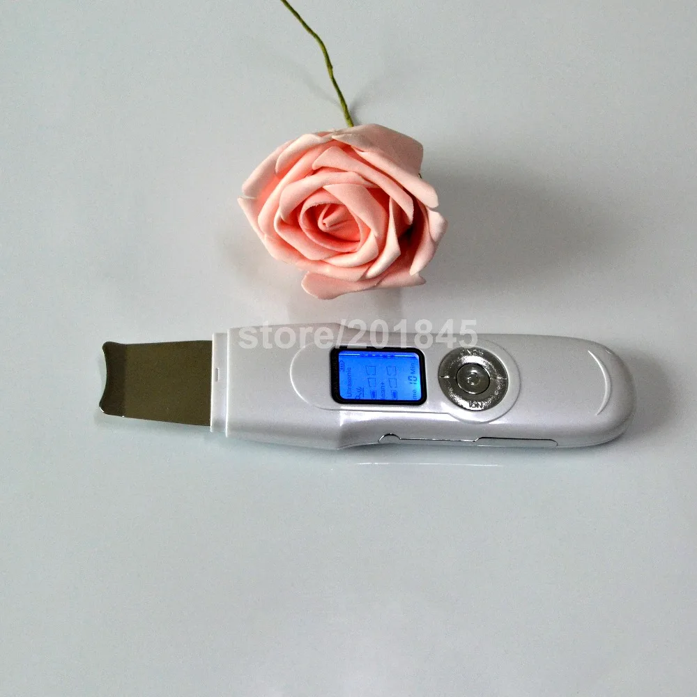 Koop 1 Stks/pak Ultrasone Gezicht Huid Scrubber Mee-eter Acne Verwijdering Facial Vibration Massager Peeling Schop Peeling Schoon Machine