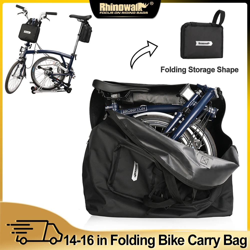 Rhinowalk-Bolsa de transporte plegable para bicicleta, bolsa de almacenamiento portátil de 14-20 pulgadas para Brompton 3sixty