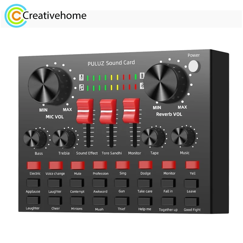 PULUZ в прямом эфире звуковая карта Bluetooth караоке Запись dj микшер для Мобильный